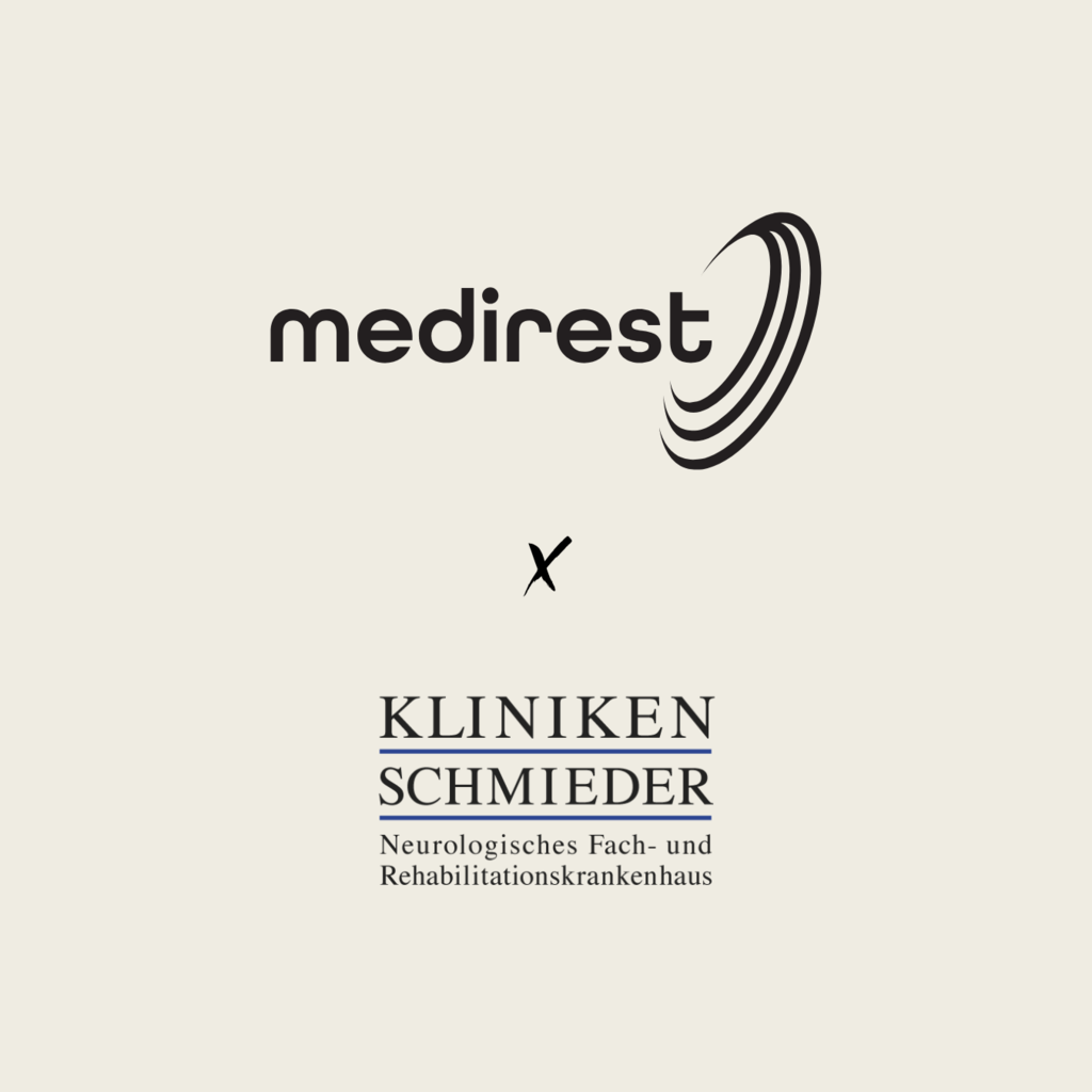 Das Logo von Medirest sowie das Logo der Schmieder Kliniken.