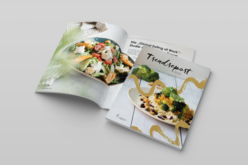 Das Mockup der Compass Group Studie "Trendreport 2024/2025"